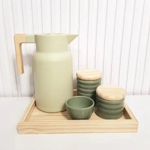Kit Higiene 22x32cm Ondulado Verde Militar / Oliva - Pinus