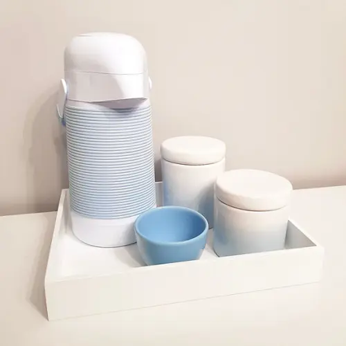 Kit Higiene 23x29cm Azul Degradê - Térmica Alinhavada