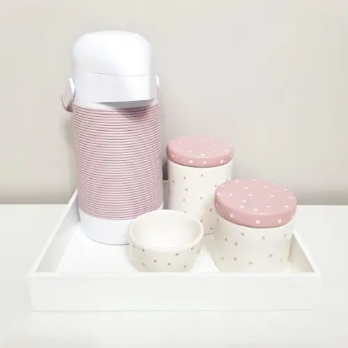 Kit Higiene 23x29cm Poás Rosa Bebê - Térmica Rosa Antigo