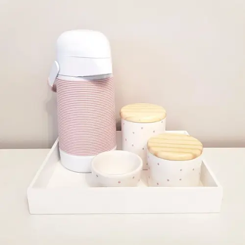 Kit Higiene 23x29cm Poás Rosa Bebê - Térm. Alinhavada