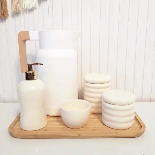 Kit Higiene 23x33cm Ondulado Creme + Branco - Térm. Organic