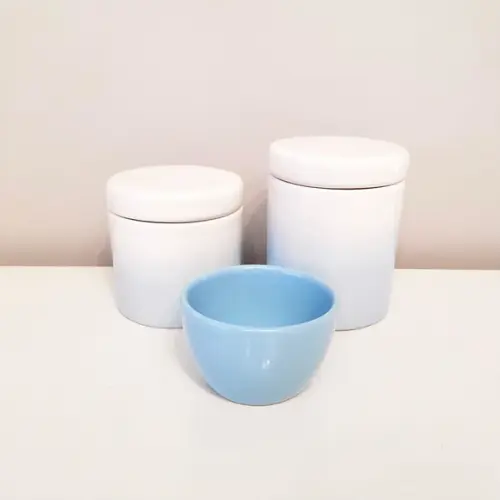 Kit Higiene 3 Peças Azul Degradê - Tampa Cerâmica