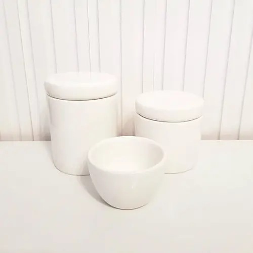 Kit Higiene 3 Peças Branco - Tampa de Cerâmica