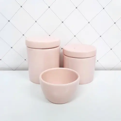 Kit Higiene 3 Peças Cerâmica Rosé