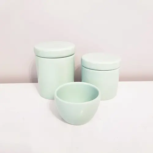 Kit Higiene 3 Peças Cerâmica Verde Bebê