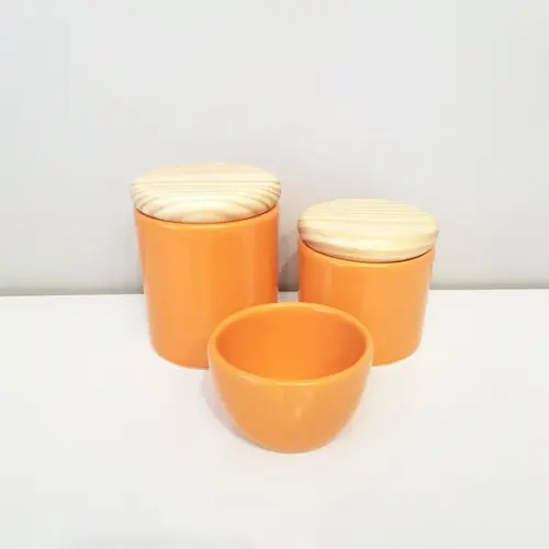 Kit Higiene 3 Peças Laranja Abóbora - Tampa Pinus