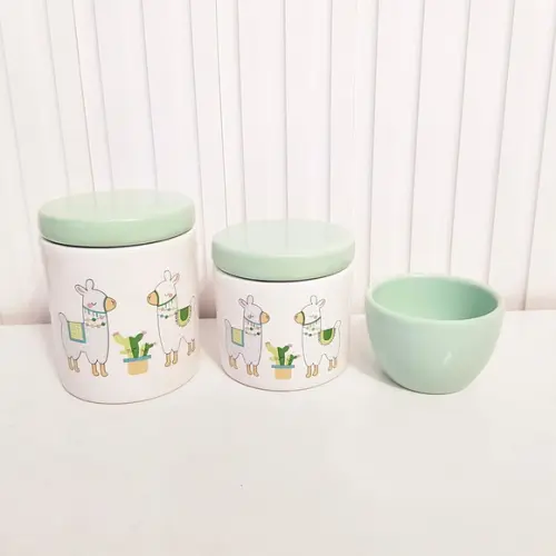Kit Higiene 3 Peças Lhama Verde
