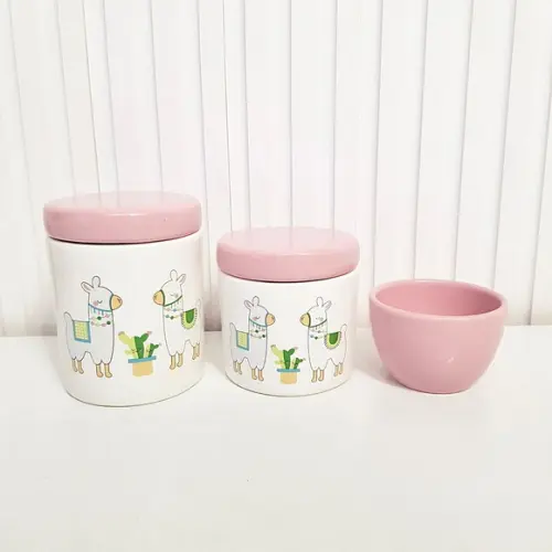 Kit Higiene 3 Peças Lhama Rosa Bebê ou Rosé