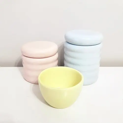 Kit Higiene 3 Peças Ondulado Candy - Rosé + Amarelo + Azul
