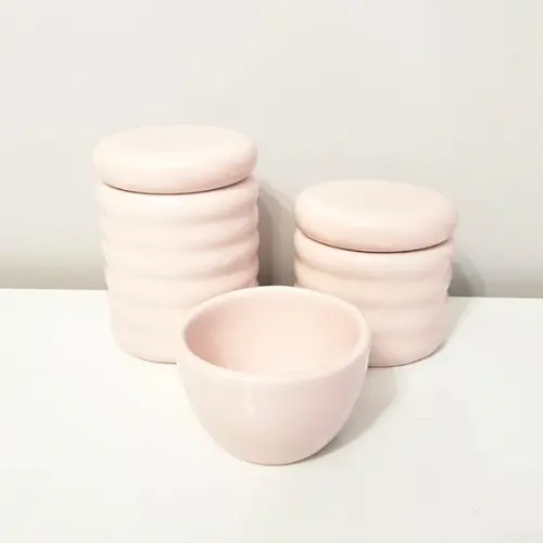 Kit Higiene 3 Peças Ondulado / Canelado Rosé
