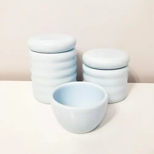 Kit Higiene 3 Peças Ondulado Azul Antigo (claro)
