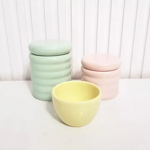 Kit Higiene 3 Peças Ondulado Candy - Rosé + Verde + Amarelo