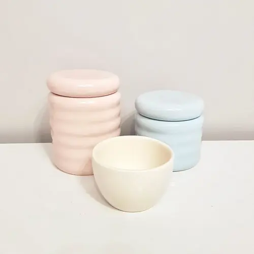 Kit Higiene 3 Peças Ondulado Candy - Rosé Azul Antigo Creme