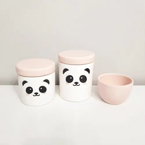 Kit Higiene 3 peças Panda Pandinha - rosé