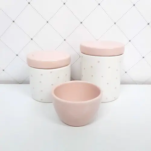 Kit Higiene 3 Peças Poás Rosa Rosé