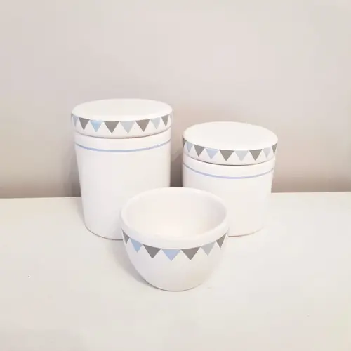 Kit Higiene 3 Peças Varalzinho / Triângulos - Azul