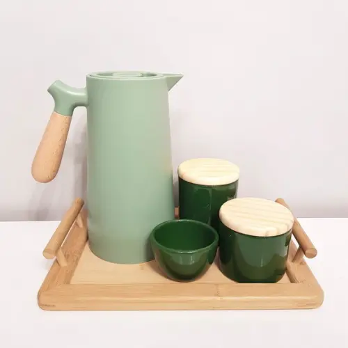 Kit Higiene 3 Peças Verde Floresta / Escuro - Tampinha Pinus