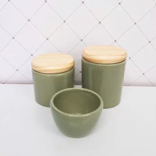 Kit Higiene 3 Peças Verde Militar / Oliva - Tampinha Pinus