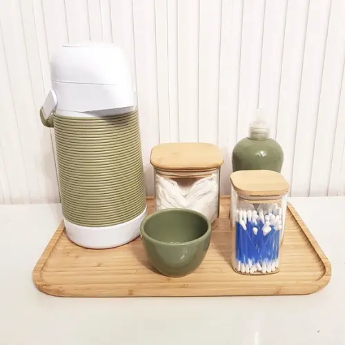 Kit Higiene 3 Peças Vidro Bambu - para Algodão Bellacotton