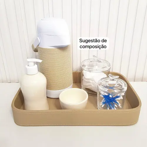 Kit Higiene 3 Peças Vidro Puxador Bird - Molhadeira Cerâmica