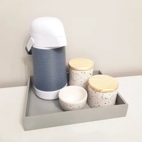 Kit Higiene Azul Jeans e Cinza Granilite