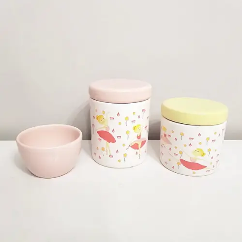 Kit Higiene Bailarina 3 peças - tampa de cerâmica
