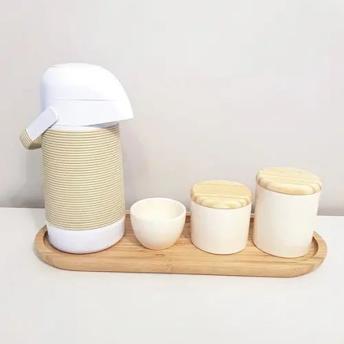 Kit Higiene Bebê 16x44cm Creme Bege Pinus - Alinhavada