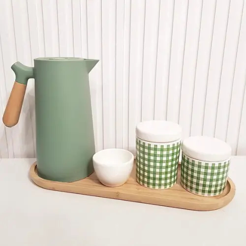 Kit Higiene Bebê 16x44cm Xadrez Vichy Verde - Térm. Nórdica