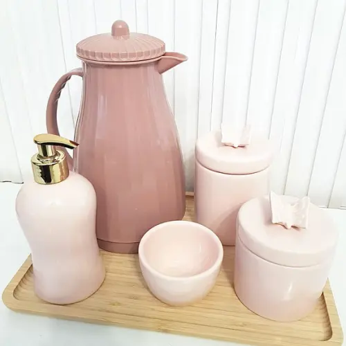 Kit Higiene Bebê 23x33cm Rosa Rosé Borboleta - Térmica New