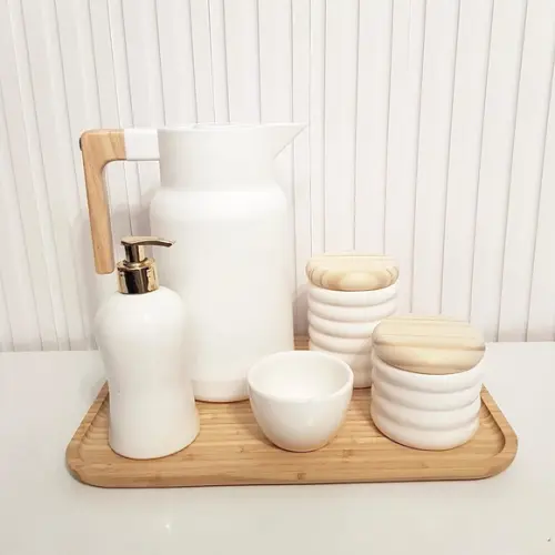 Kit Higiene Bebê 23x33cm Ondulado Branco - Térmica Organic