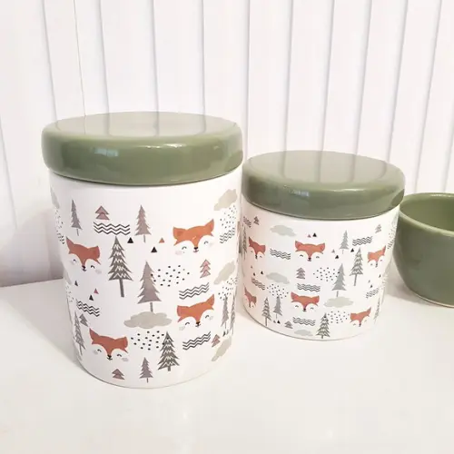 Kit Higiene Bebê 3 Pçs Bosque Raposinha Verde Militar/oliva