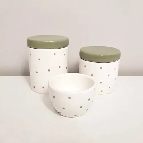 Kit Higiene Bebê 3 Pçs Poás Verde Militar / Oliva Tampa Lisa