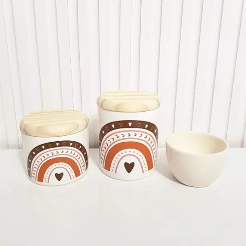 Kit Higiene Bebê 3 Peças Arco-íris Boho Marrom - Pinus