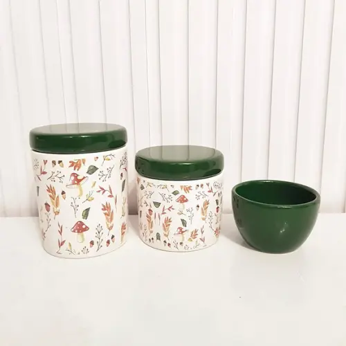 Kit Higiene Bebê 3 Peças Bosque Cogumelo - Verde Escuro