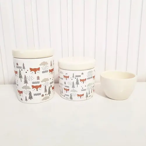 Kit Higiene Bebê 3 Peças Bosque Raposinha - Creme