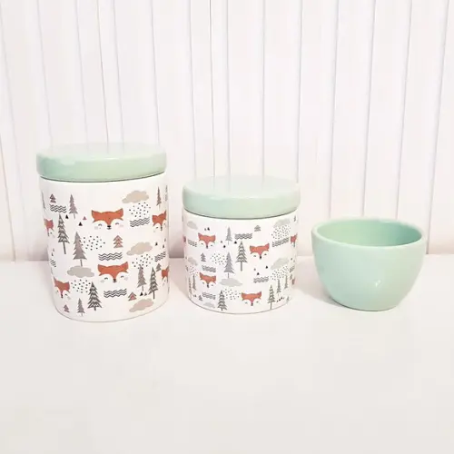 Kit Higiene Bebê 3 Peças Bosque Raposinha - Verde Bebê