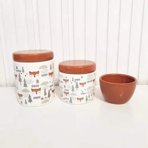 Kit Higiene Bebê 3 Peças Bosque Raposinha - Caramelo