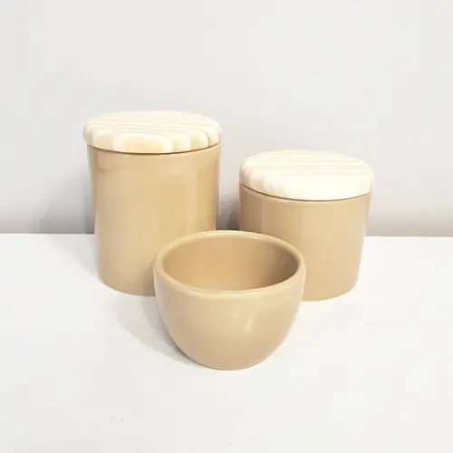 Kit Higiene Bebê 3 Peças Cáqui Tampa Pinus