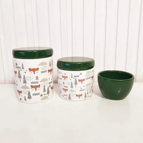 Kit Higiene Bebê 3 Peças Bosque Raposinha - Verde Escuro