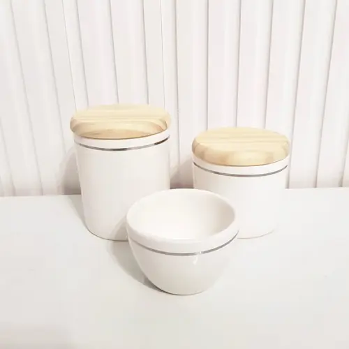 Kit Higiene Bebê 3 Peças Branco Filete Prateado - Pinus