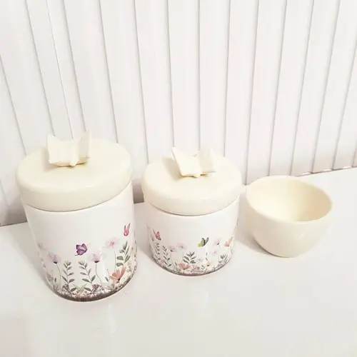 Kit Higiene Bebê 3 Peças Jardim Encantado Creme Borboleta
