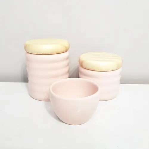Kit Higiene Bebê 3 Peças Ondulado Rosa Rosé - Pinus