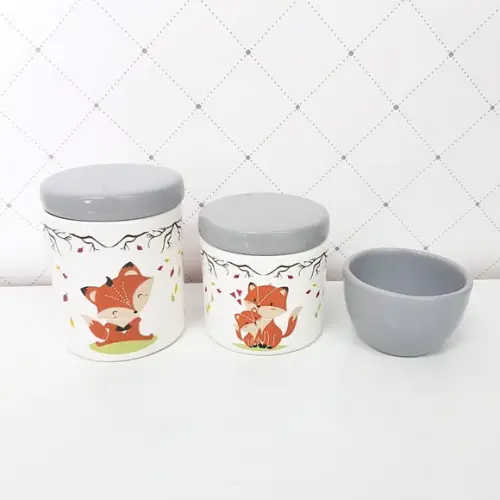 Kit Higiene Bebê 3 Peças Raposinha - Molhadeira Lisa