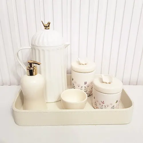 Kit Higiene Bebê Jardim Encantado Creme - Band. Couro + Bird