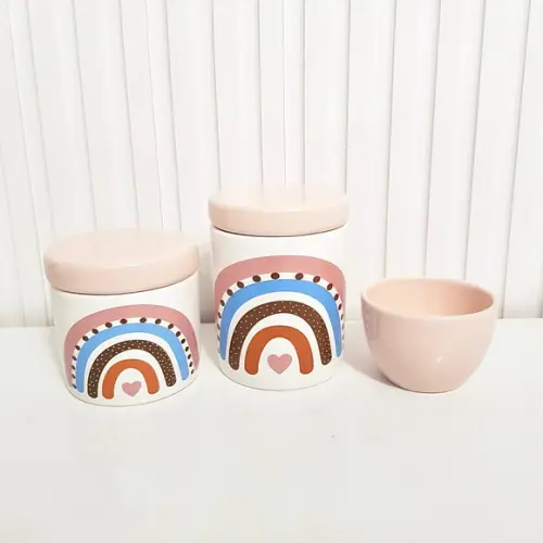 Kit Higiene Bebê Menina 3 Peças Arco-íris Boho Mix + Rosé