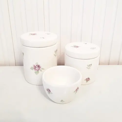 Kit Higiene Bebê Menina 3 Peças Floral Lilás
