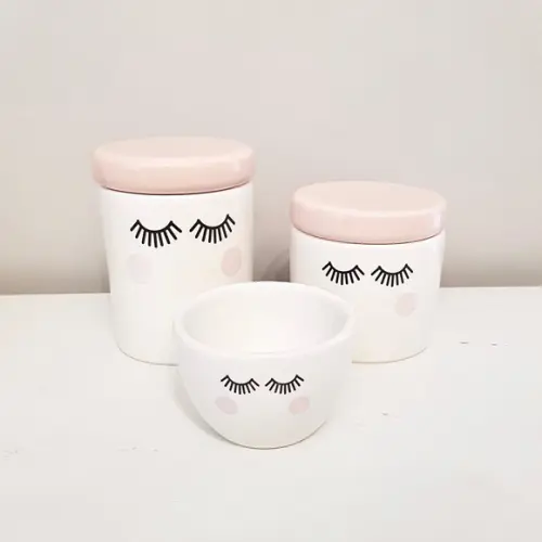 Kit Higiene Bebê Menina Cílios/olhinhos 3 Peças