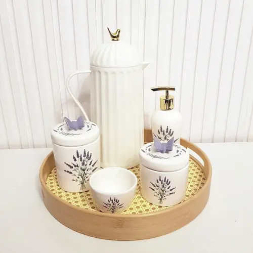 Kit Higiene Bebê Menina Lavanda Lilás - Bird + Palhinha