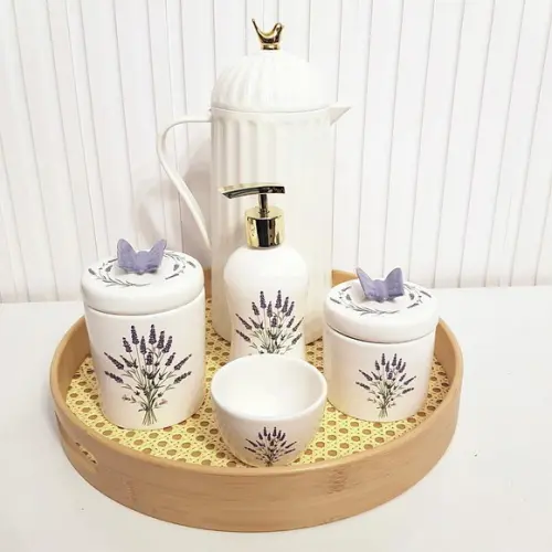 Kit Higiene Bebê Menina Lavanda Lilás - Bird + Palhinha