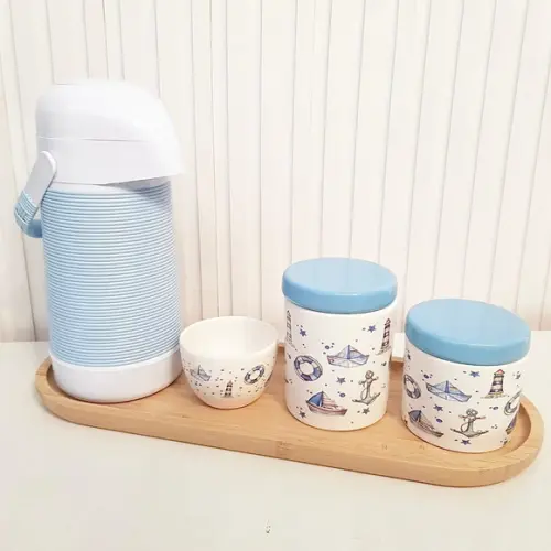 Kit Higiene Bebê Menino Marinheiro Azul Bebê - Alinhavada